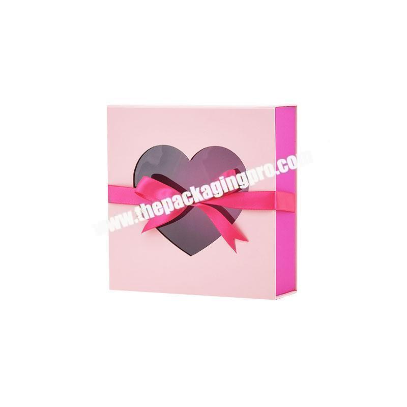 Custom design elegant pink wedding gift packaging bridesmaid gift box