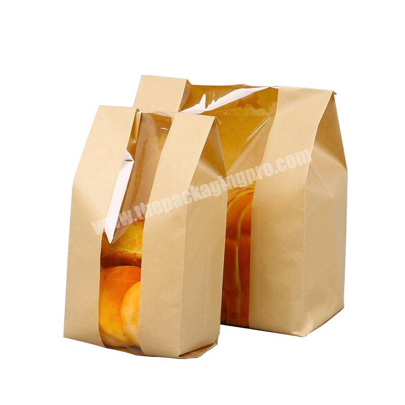 Custom design food stand up kraft paper bag with clear window