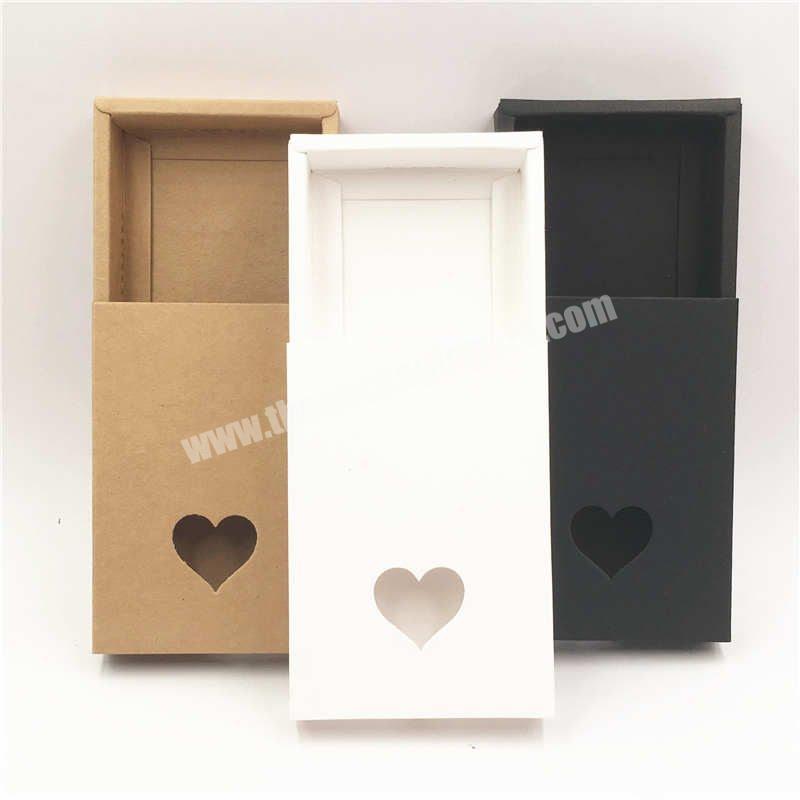 Custom design gift packaging box  heart shape window paper drawer box