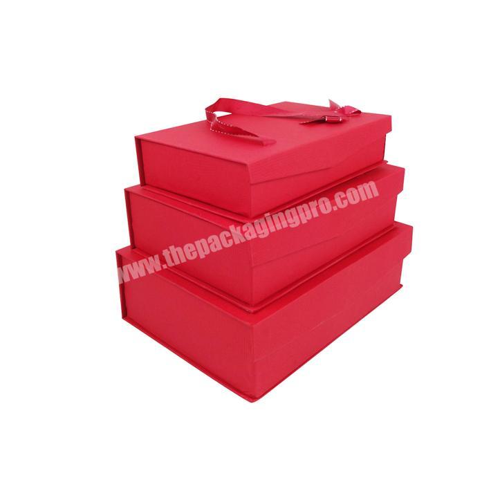 Custom Design High-end Red Paper Gift Boxes Magnetic Closure