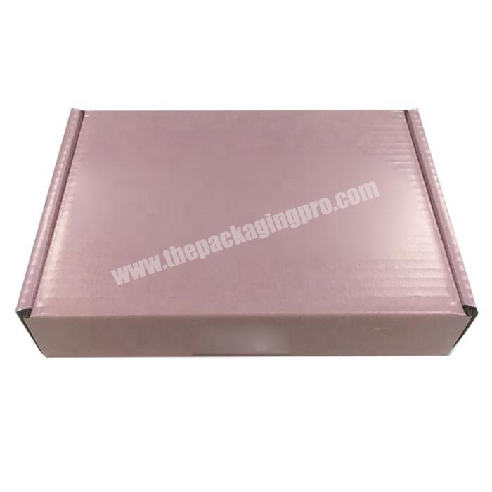 Custom design logo printed corrugated pink  box for shipping