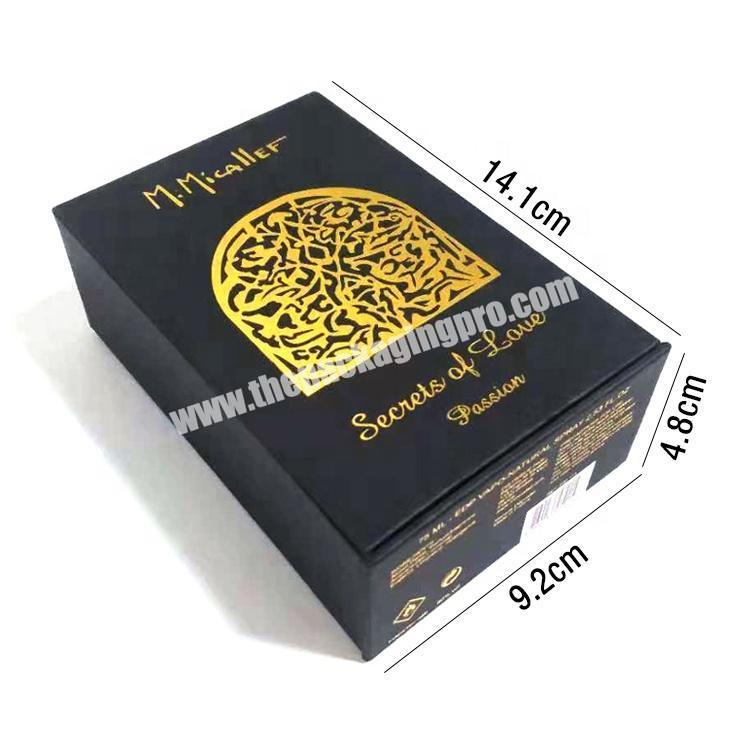 Custom Design Logo Printed Luxury Black Cardboard Paper Packaging Perfume Boxes