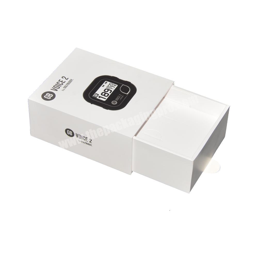 Custom Design Logo Spot UV Tv Remote Control Rigid Paper Slid Out Drawer Storage Gift Box With Paper Insert