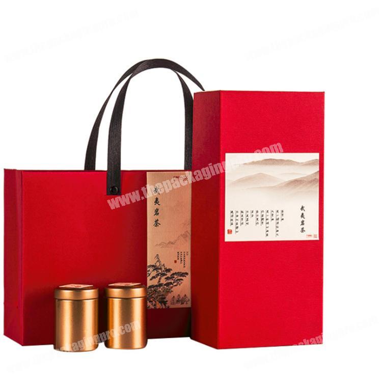 Custom design logo thick cardboard packaging Chinese tea gift box