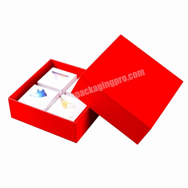 Custom design luxury 1400gsm rigid red wedding favor gift box with logo