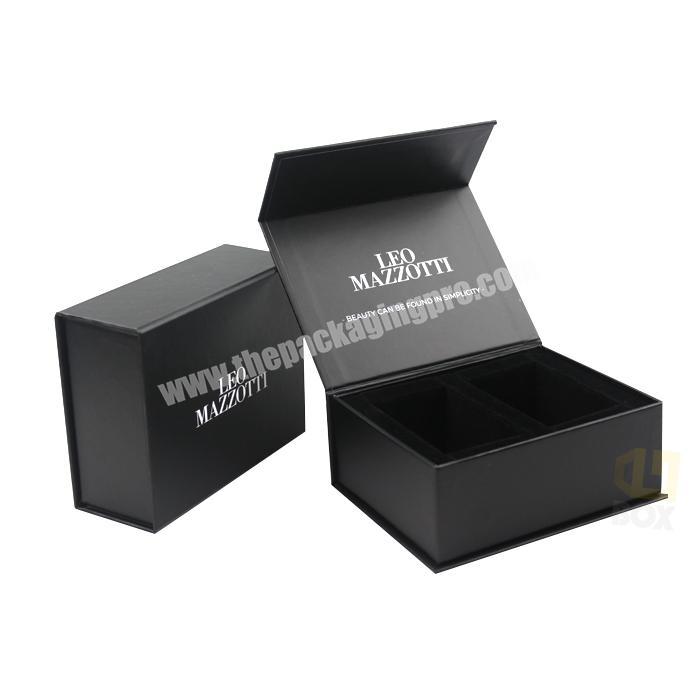 Custom Design Luxury Black Paper Packaging Magnetic Gift Box for Small Product with Foam Velvet Insert
