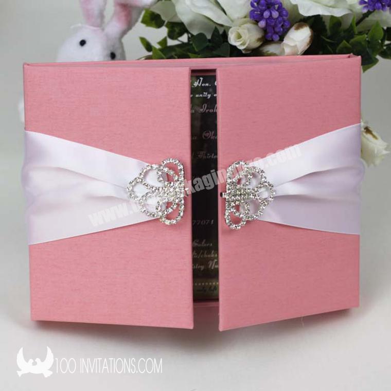 custom design luxury gatefold silk invitation box