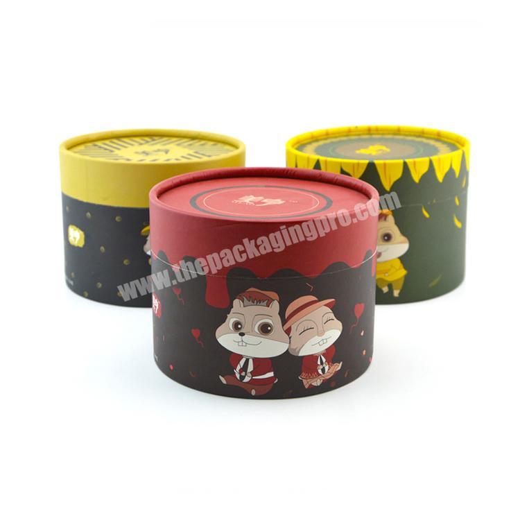 Custom design luxury round cylinder tea seed paper packaging gift box