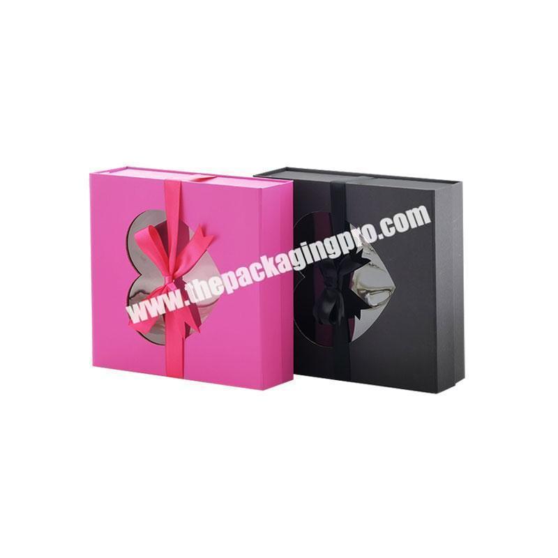 Custom design pink luxurious magnetic flip top folding gift boxes
