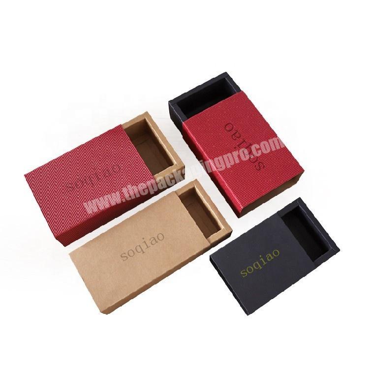 custom design printed packaging sliding drawer paper plastic boxes for gift