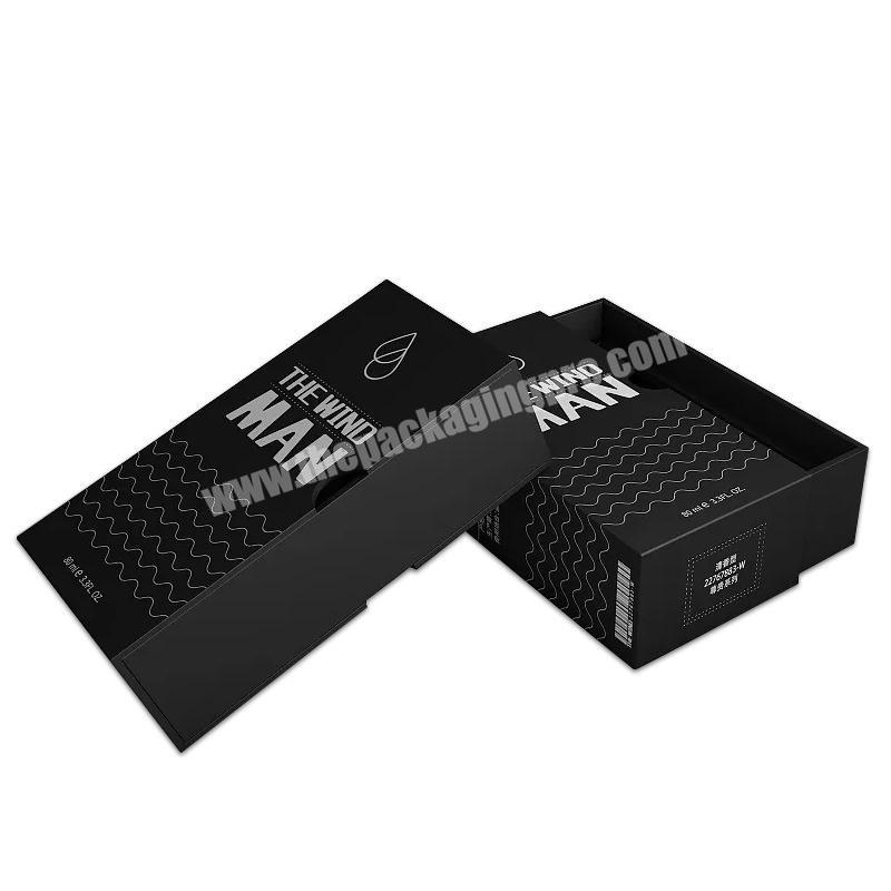 Custom design product black luxury perfume box packaging