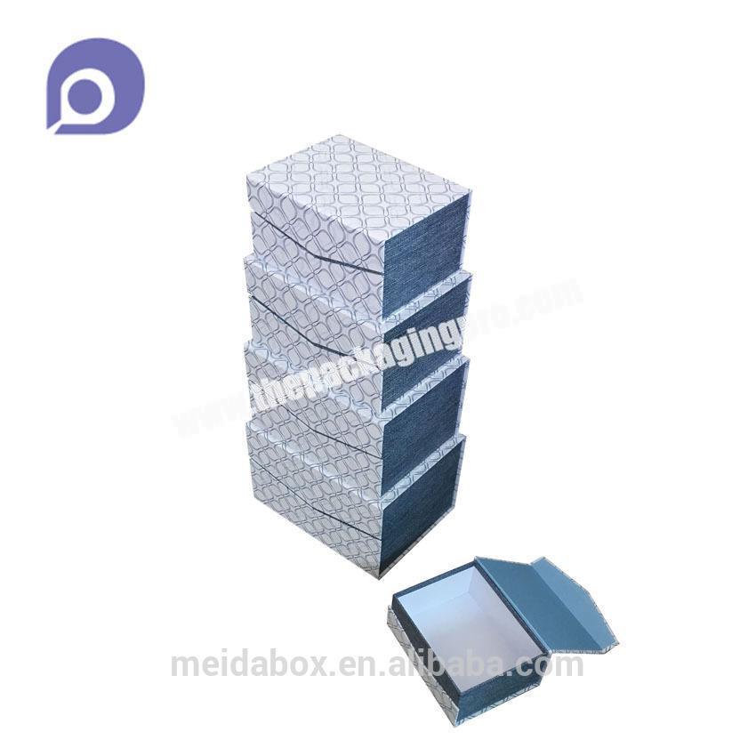 Custom design rectangular magnet cardboard flip paper gift box