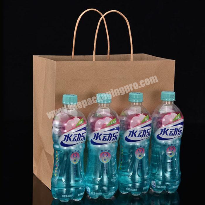 Custom Design Twisted Handles Grocery Food Take Away Packing FSC Approved Kraft Paper bag With Logo Print