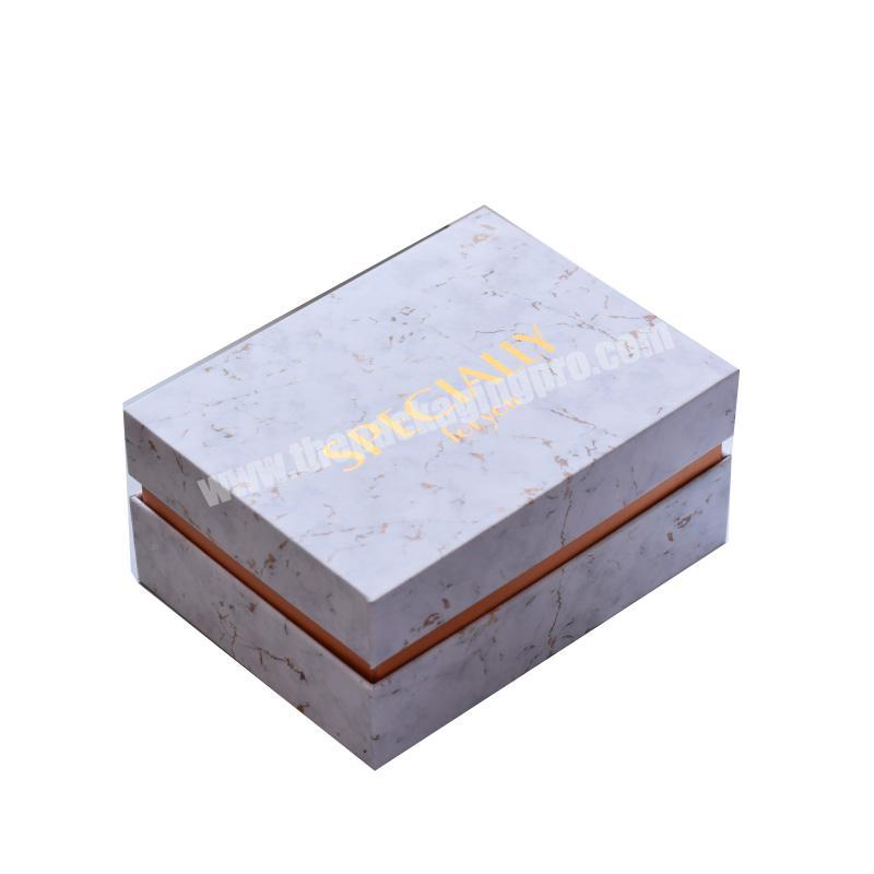 Custom designed marble jewelry eyelash printed box packaging marble gift box