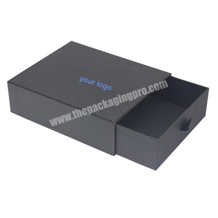 Custom different shapes drawer jewelry gift box black packaging boxes with logo