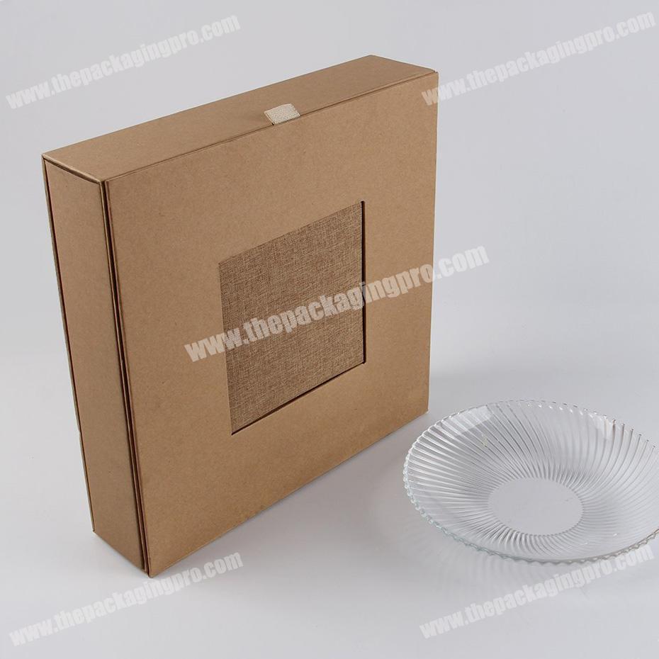 custom dishware set paper cardboard foldable box with pull small design
