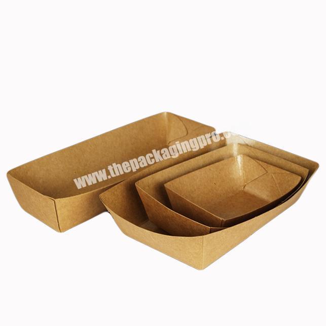 Custom disposable takeaway tray kraft paper food tray