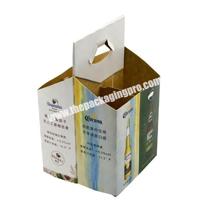 Custom divided corrugated paper packaging box liquor bottle carrier box