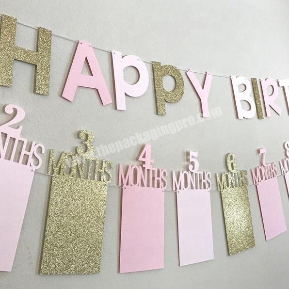 Custom DIY Birthday Wedding Decorations Anime Photo Banner Bunting Punch Paper Craft