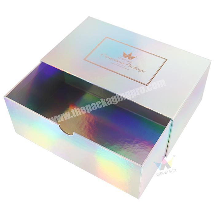 Custom Drawer Gift Boxes DIY Packing Paper Box Holographic Candy Cookies Gift Chocolate Sliding package bakery packaging box