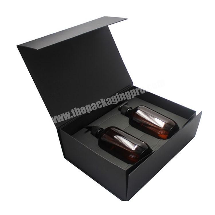 Custom Drinking Bottle Packaging Black Fancy Paper Luxury Paper Drinking Bottle Packaging Box For Bottles