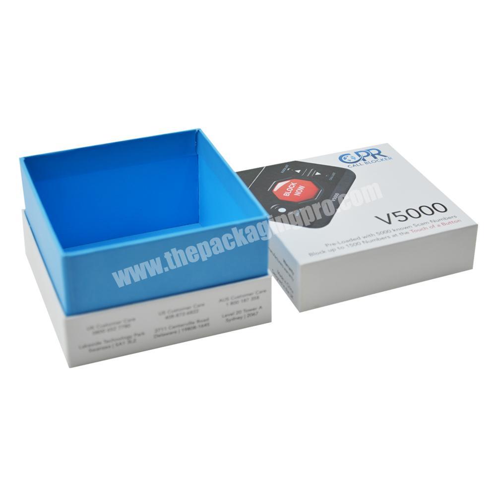 Custom durable cardboard paper lid and base gift box for earphone packaging headphone packaging