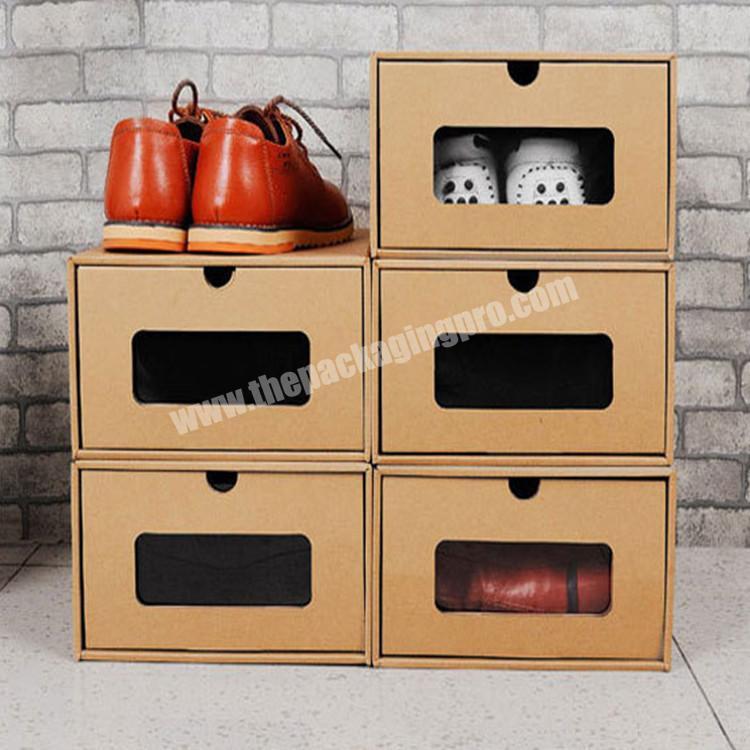 Custom E-Flute Carton Kraft Corrugated Paper Storage Shoe Box