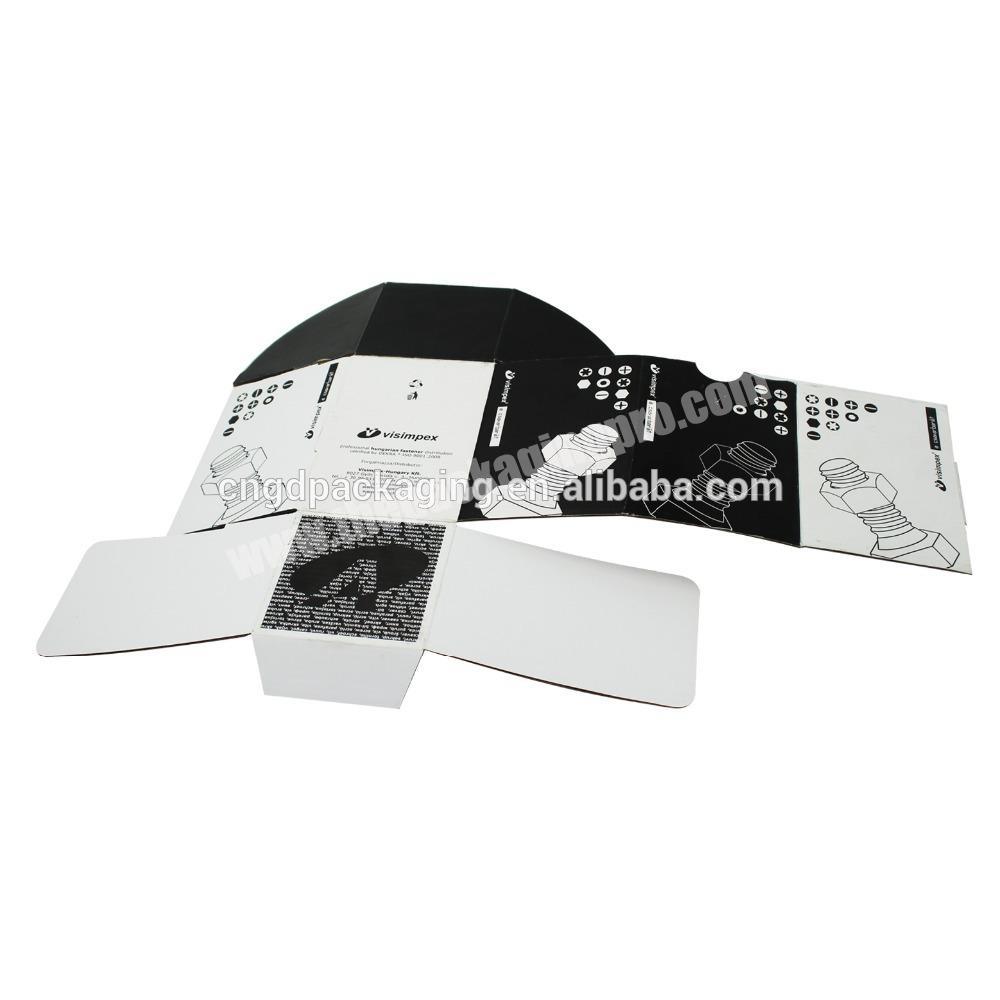 Custom E Flute Corrugated Cardboard White And Black Printed Tuck Top Paper Packaging Box