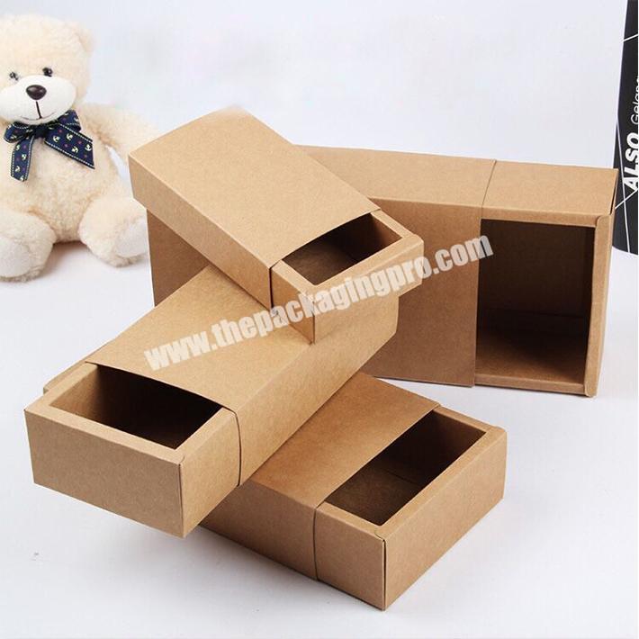 Custom Eco friendly brown kraft paper folding drawer gift box