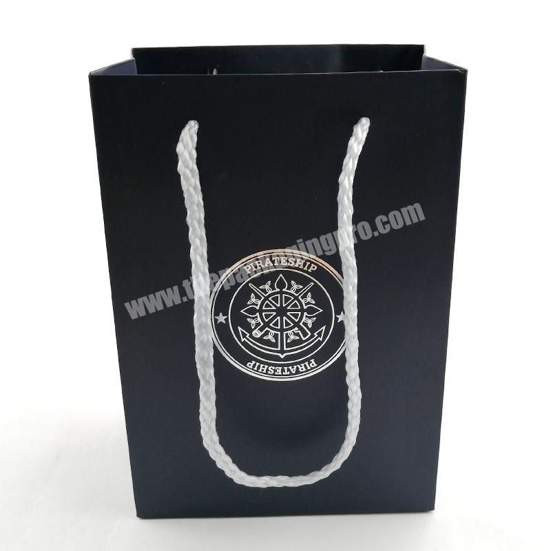Custom Eco Friendly High Quality Silver Hot Stamping Packaging Paper Bag