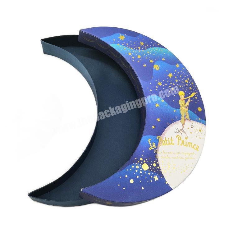 Custom Eco Friendly Personalized Moon Shaped Paper Cardboard Rigid Gift Packaging Boxes