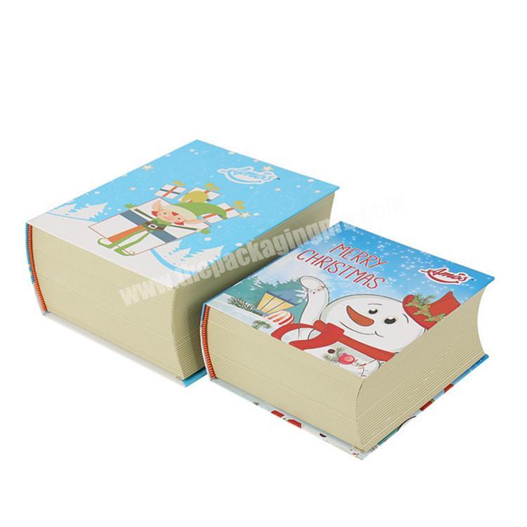 custom ecofriendly book shaped christmas box gift packaging
