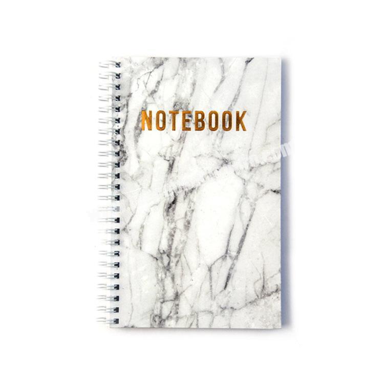 Custom Elegant Spiral Marble Notebook Diary Weekly Monthly Planner Pu Leather Notebook School Office Supplies Meeting Notebooks