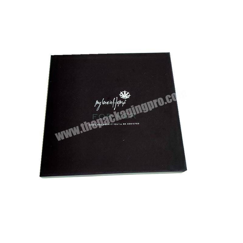 Custom Elegant wholesale luxury black square rigid cardboard gift box with lids