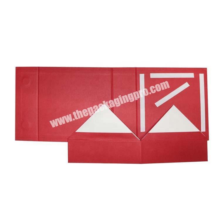 Custom empty magnetic flat pack folding paper storage packaging box foldable cardboard gift box