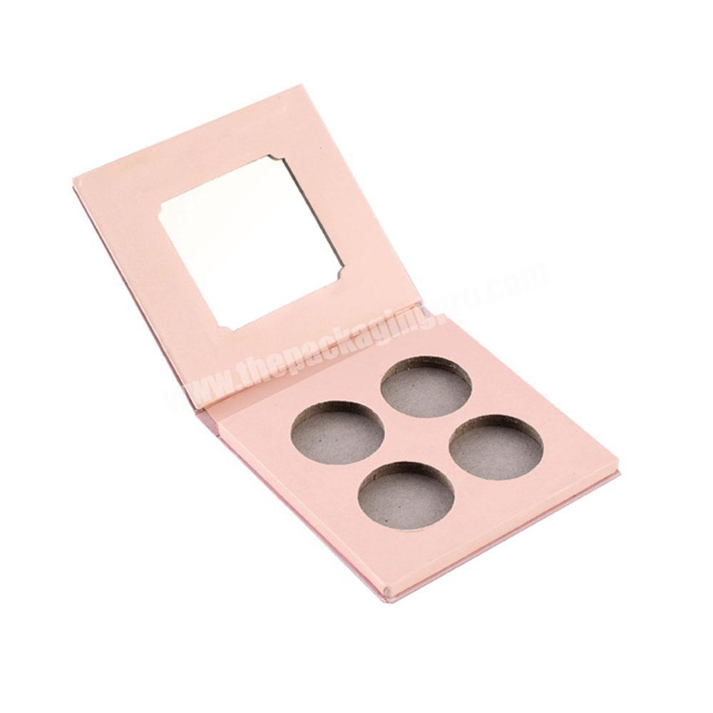 Custom empty pink paper eyeshadow box makeup palette