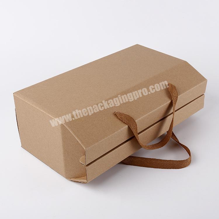 Corrugated Brown Gift Box, Suitcase with Handle