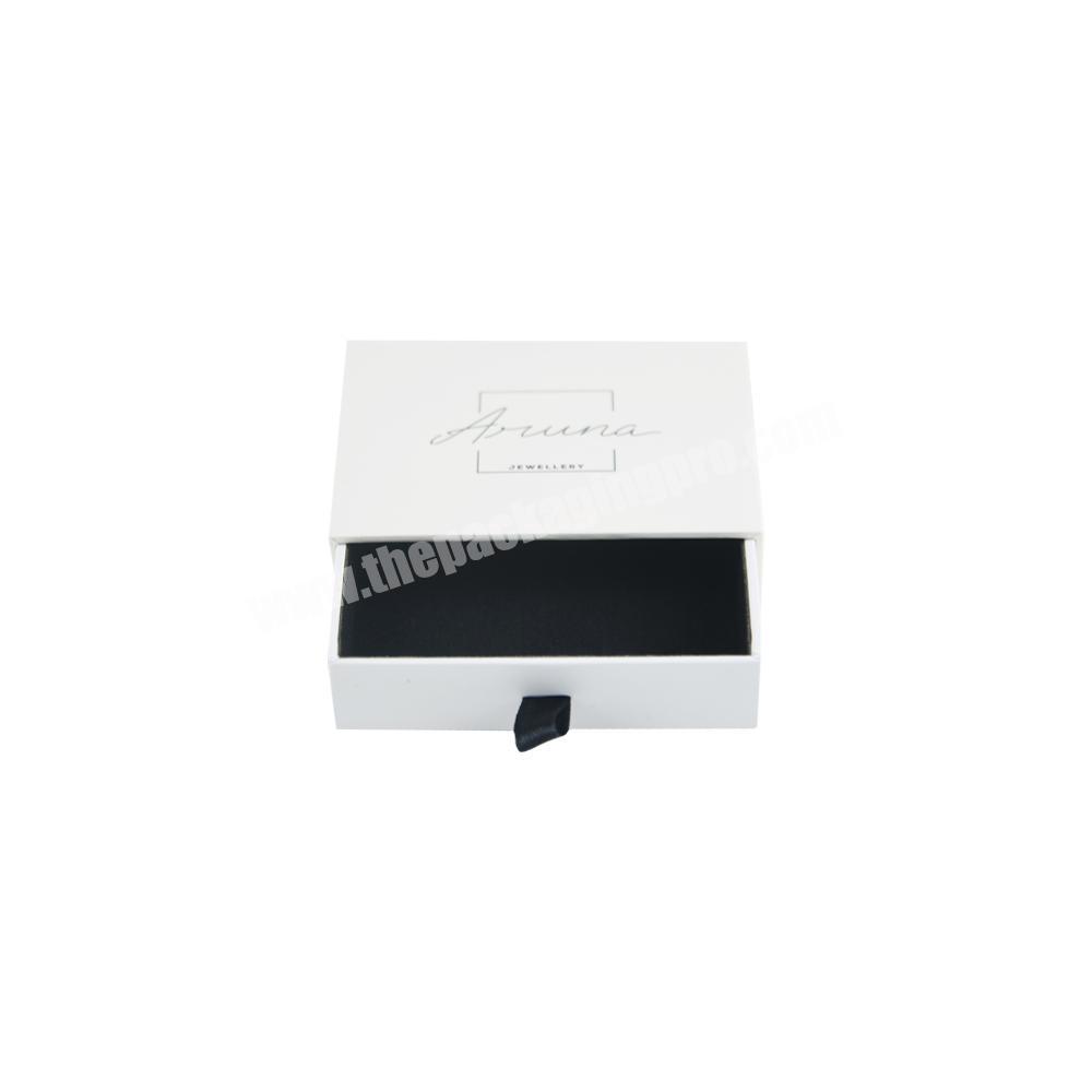 Custom European Design Style Jewelry Gifts Black Slide Drawer Gift Box Packaging for Bracelet