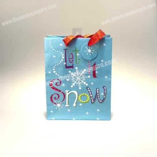 Custom Fancy Paper Gift Bag With Ribbon Handle