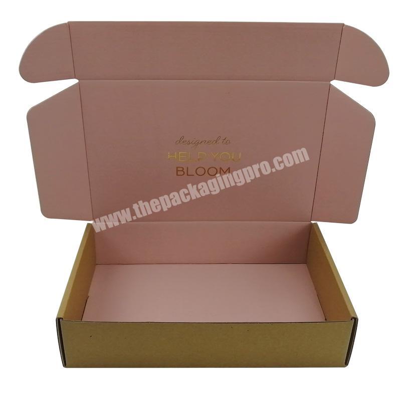 Custom Fancy Pink Color Cardboard Packaging Boxes with Gold Foil