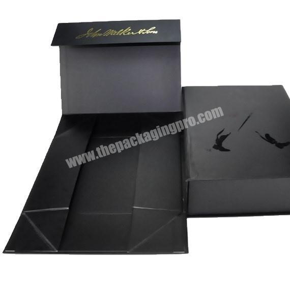custom fashion colored printed cardboard magnetic flat packed box clothes  garment shoes retail boxes packaging luxury