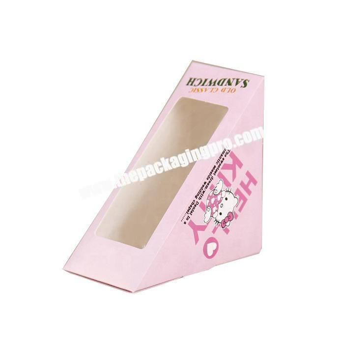 Custom fashion design triangle paper packaging sandwich box