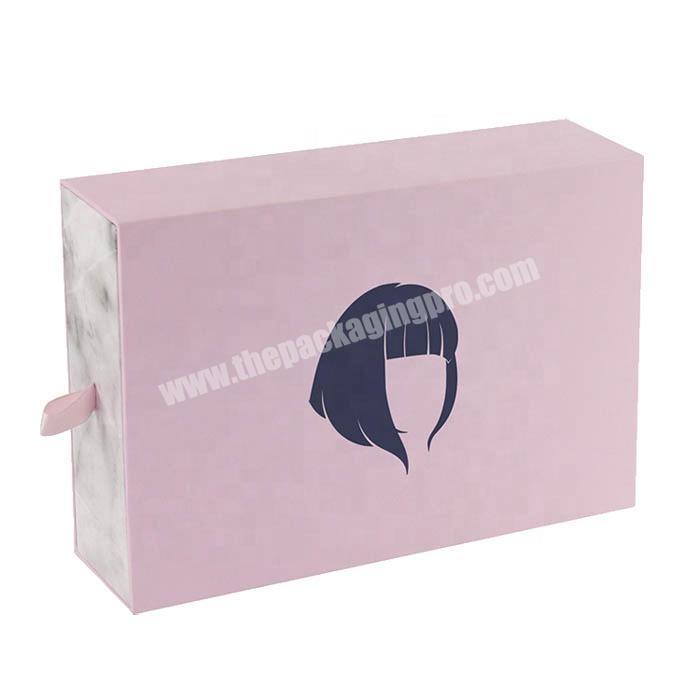Custom fashion hair extension cardboard paper packaging box wig package