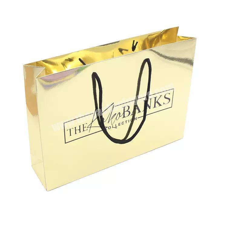 Custom Fashion Holographic Cosmetic Packaging Bags  Luxury Rose Gold Wedding Party Gift Shopping Paper Bag