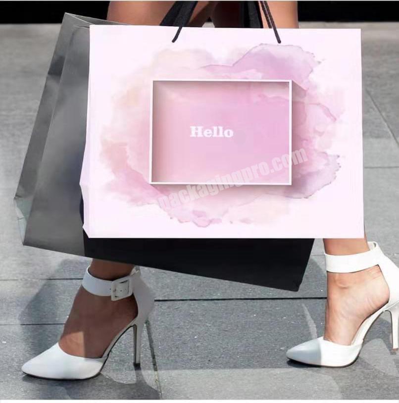 Custom Fashion Your Own Logo Printing Luxury Gift Shopping Paper Bags with factory price