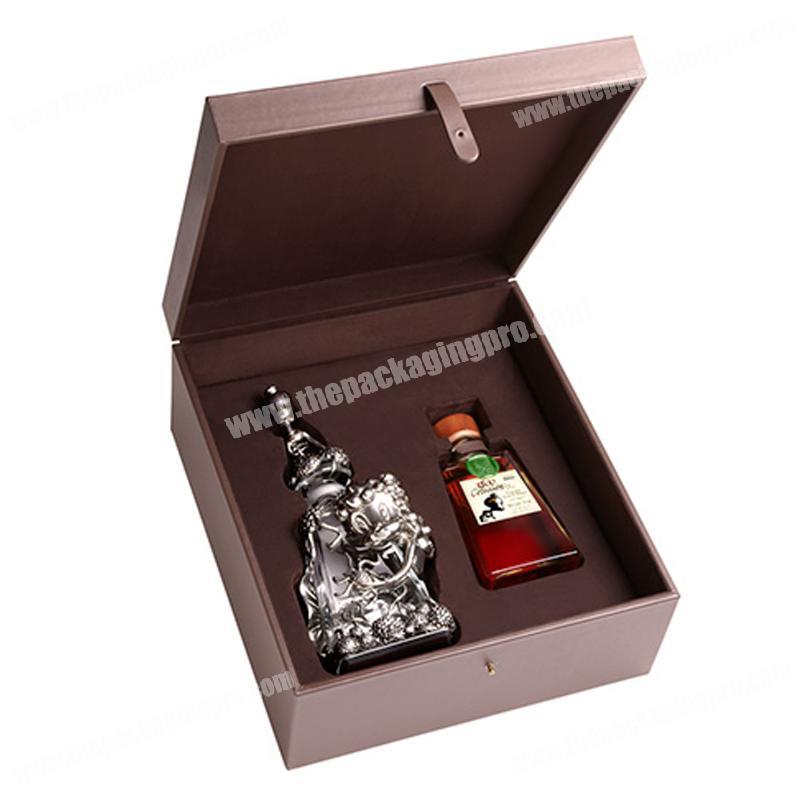 Custom feature bespoke luxury small liquor bottle box with eva fitting insert