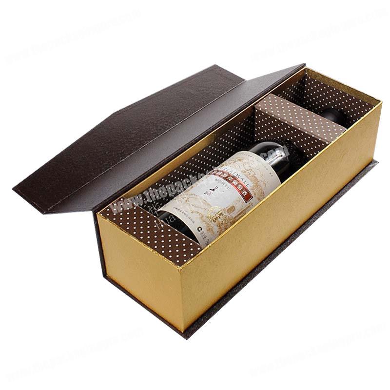 Custom feature luxury fancy paperboard insert setting wine bottle champagne box packaging