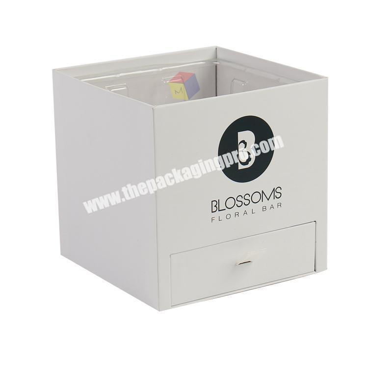 custom flower box paper packaging with drawer