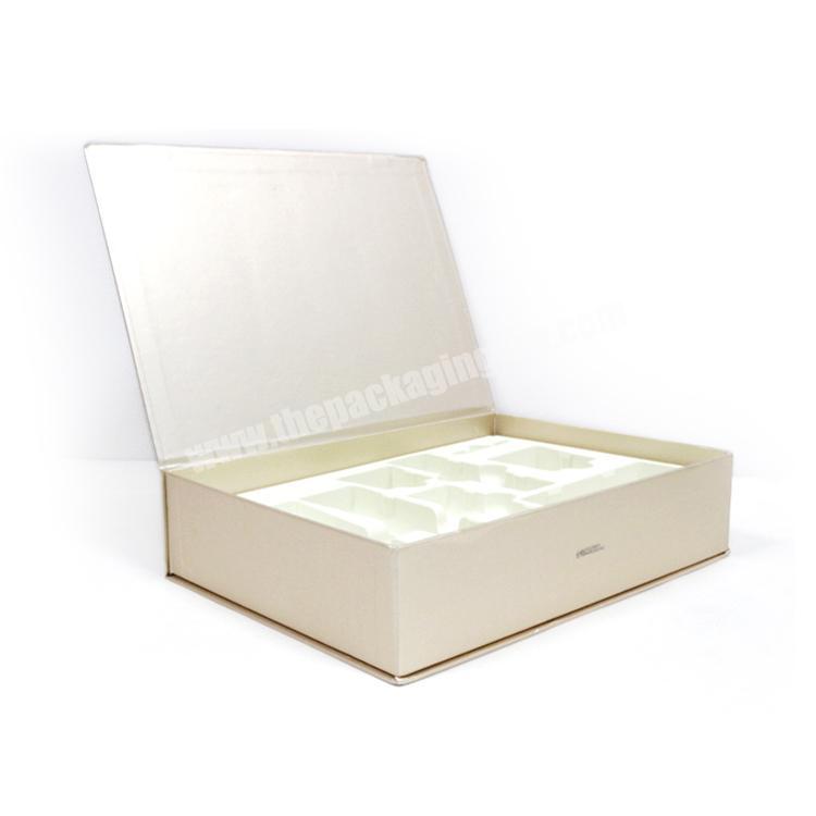 Custom Foil Sliver Edge White Magnetic Cardboard Paper Boxes Wholesale Cosmetics  Packaging Paper Gift Box