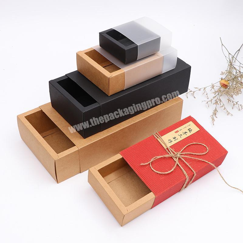 Custom foldable 350gsm packaging drawer sliding packing paper gift box for tea